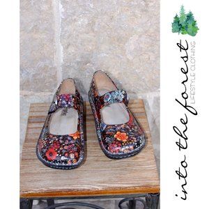 Alegria Paloma Midnight Garden Floral Mary Jane Comfort Shoes Size 38 U.S. 8